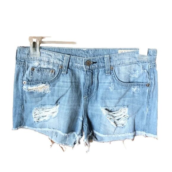 Rag & Bone Distressed Denim Cut-Off Shorts Trama Wash - 25 - Picture 1 of 8
